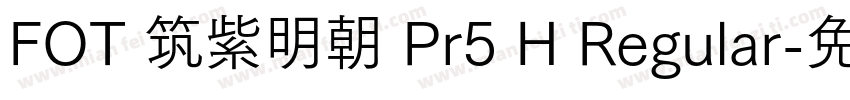 FOT 筑紫明朝 Pr5 H Regular字体转换